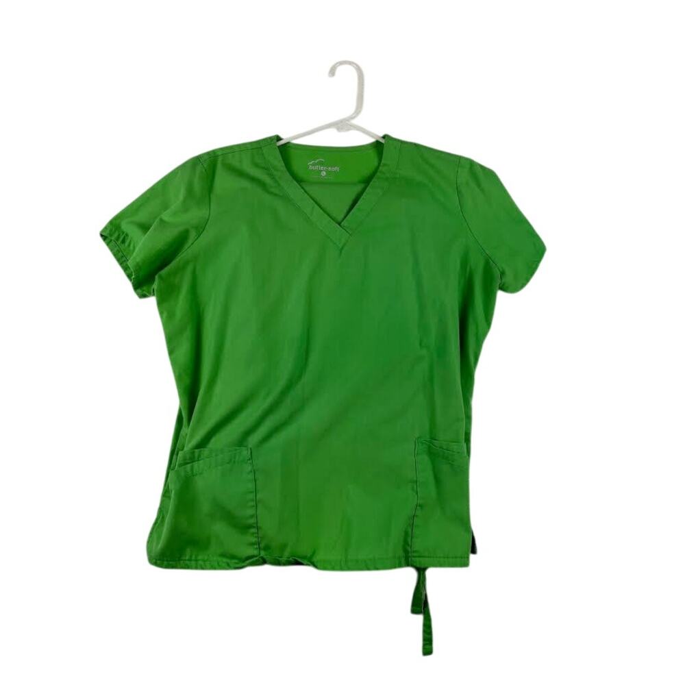 Women's Green V-Neck Medical Scrub Top - Unbranded
